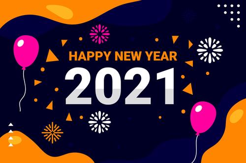Flat new year 2021 background