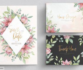 Flower background invitation card vector