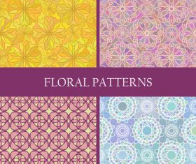 Flowers geometric patterns abstract vector
