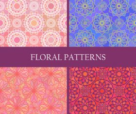 Flowers patterns geometric vector