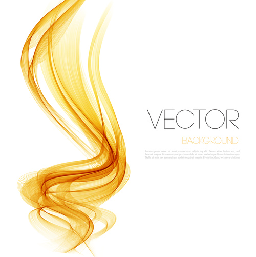 Flowing yellow abstract background vector