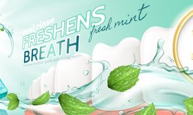 Freshens breath oral rinse ad vector