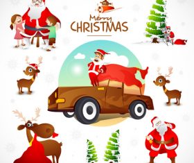 Funny christmas cartoon character vector