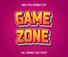 Game zone text style effect vector