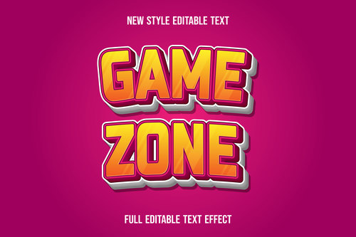 Game zone text style effect vector
