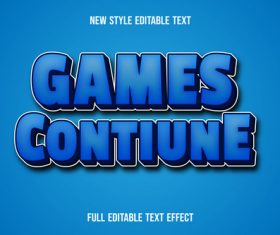 Games contiune disable font effect text vector