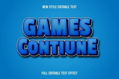 Games contiune disable font effect text vector