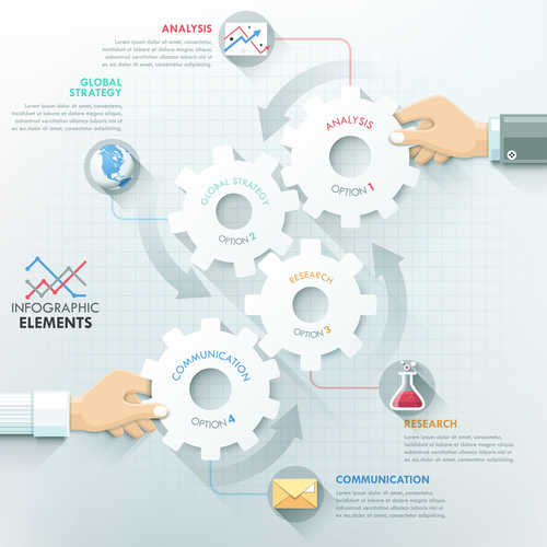 Gear templates of Infographics vector