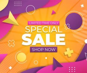 Geometric background flyer special sale vector