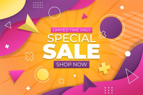 Geometric background flyer special sale vector