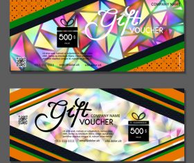 Geometric background gift card voucher vector