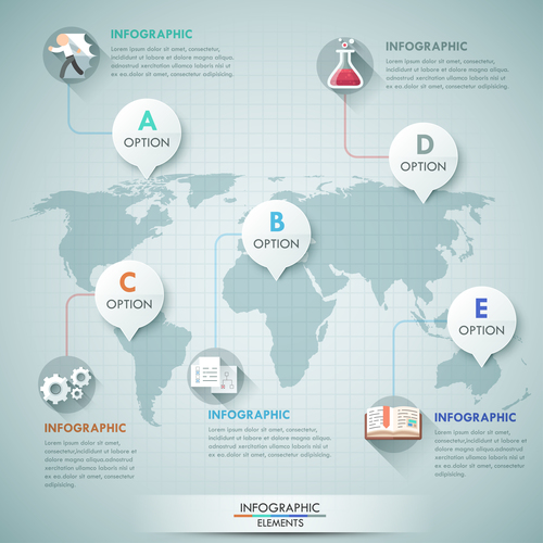 Global business templates of Infographics vector