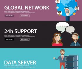 Global network company banner vector