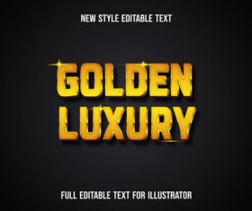 Golden luxury new style editable text vector