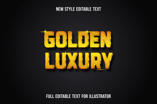 Golden luxury new style editable text vector