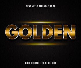 Golden new style editable text vector