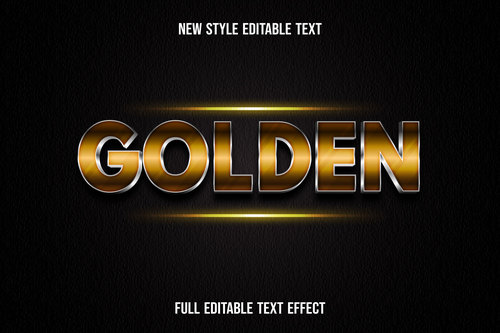 Golden new style editable text vector