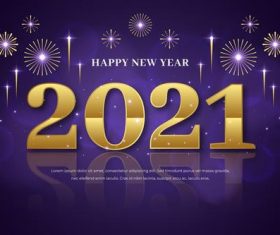 Golden new year 2021 background vector