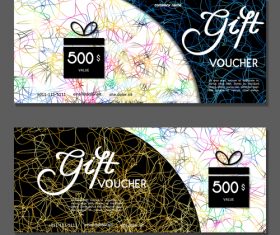 Golden silk thread background gift card voucher vector