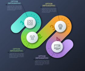 Gradient color business chart options vector