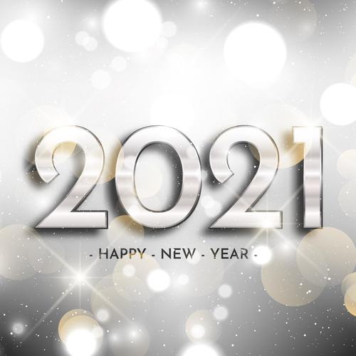 Gray white new year 2021 background vector