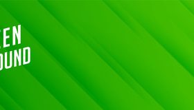 Green banner with diagonal stripes pattern vector