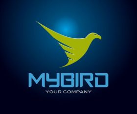 Green bird logo design vector