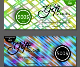 Green blue background gift card voucher vector