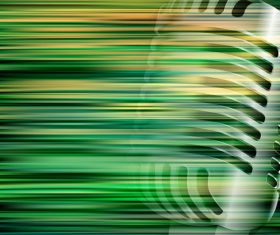Green blur background with retro microphone vector
