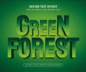 Green forest 3d editable text style effect vector