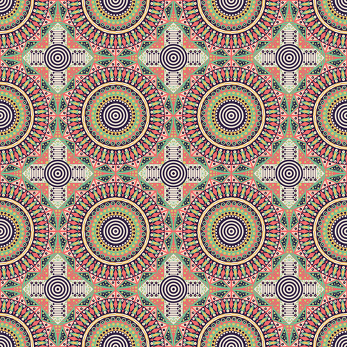 Green geometric ornament seamless pattern vector