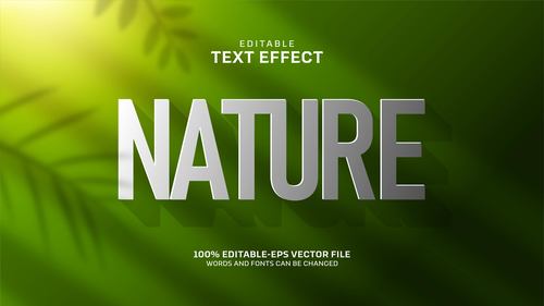 Green gradient background editable text effect vector