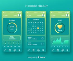 Gym workout mobile app infographic template vector