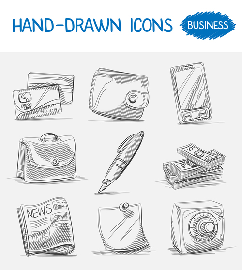Hand drawn icons vector