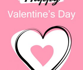 Hand drawn love valentines day card vector
