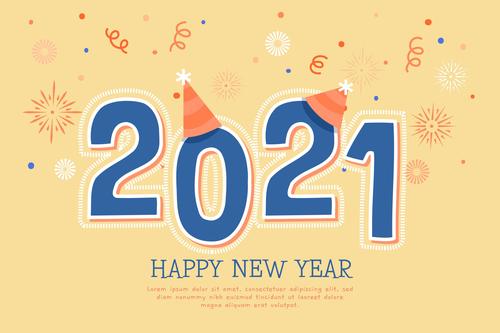 Hand drawn new year 2021background vector