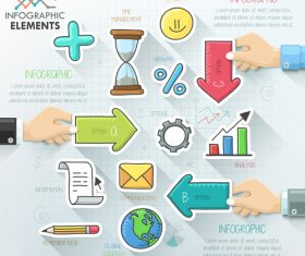 Hand drawn templates of Infographics vector