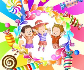 Happy children illustration vector