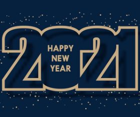 Happy new year 2021 with number design vector