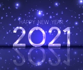 Happy new year banner with modern sparkling design vector
