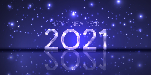 Happy new year banner with modern sparkling design vector
