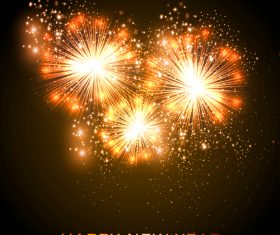 Happy new year fireworks vector
