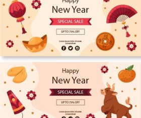 Happy new year special sale poster vector