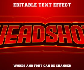 Headshot text style effect vector