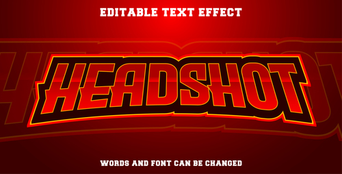 Headshot text style effect vector