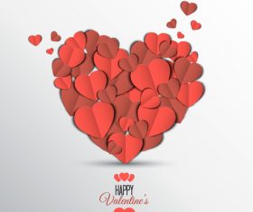 Heart shaped paper cut vector