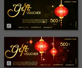 Holiday gift card voucher vector