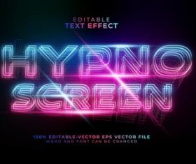Hypno screen editable text effect vector