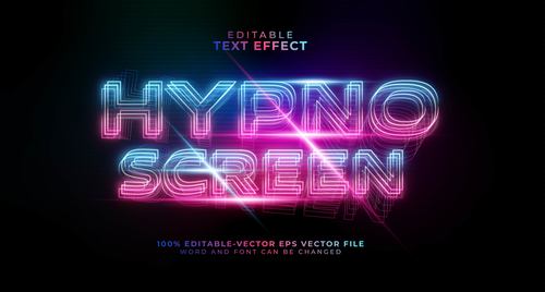 Hypno screen editable text effect vector