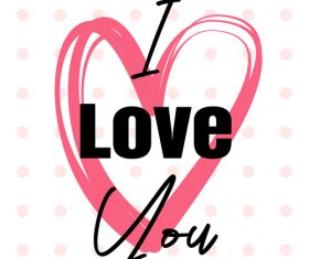 I love you valentine card vector